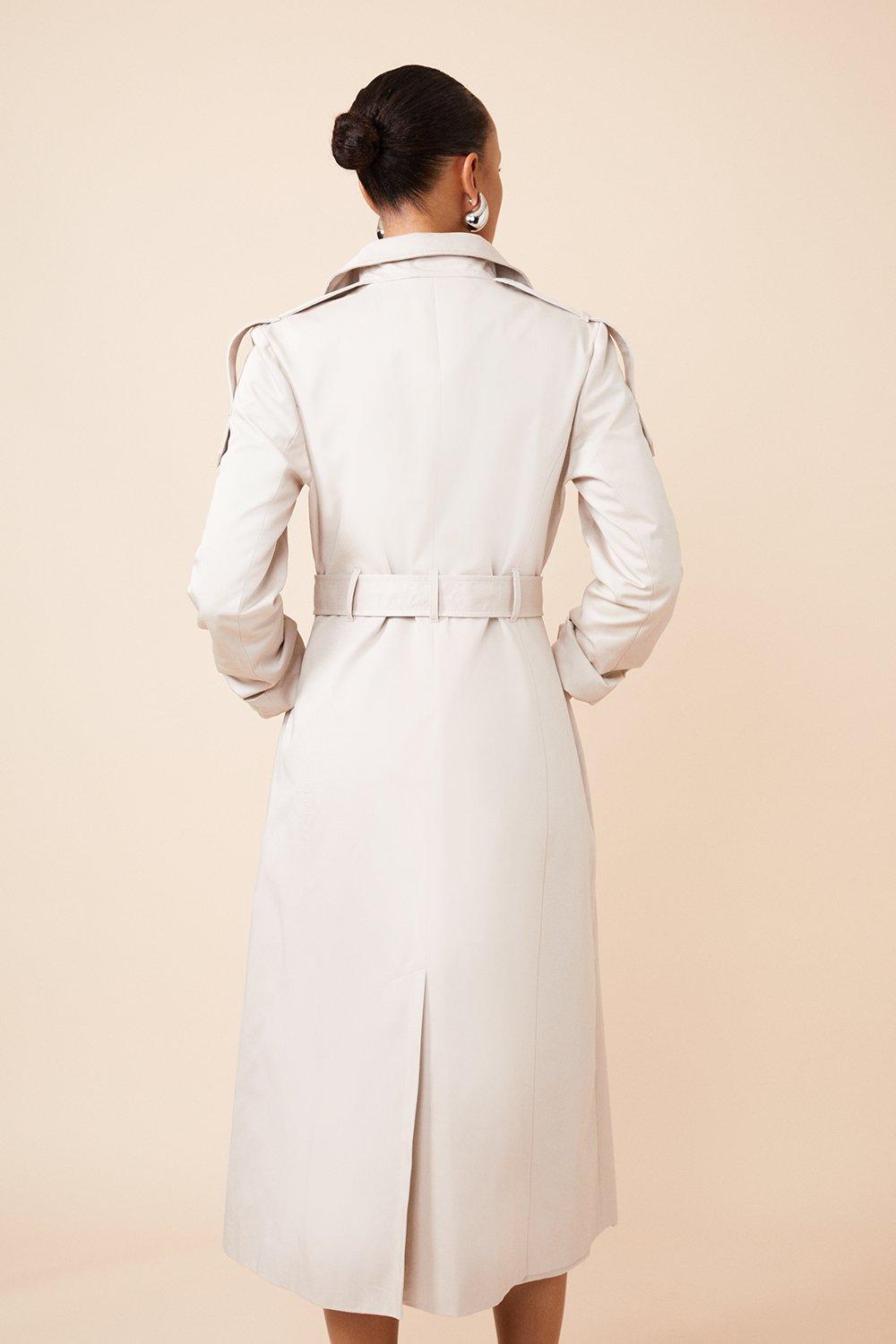 Low Classic raglan-sleeve belted trench coat - White