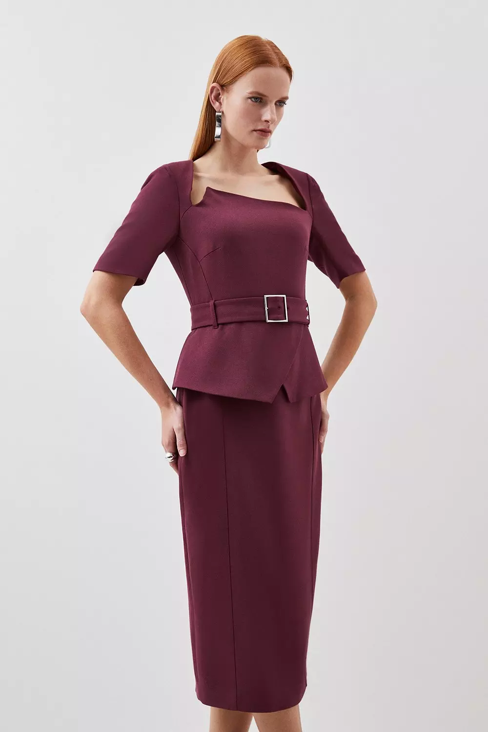 Forever Belted Midi Pencil Dress | Karen Millen