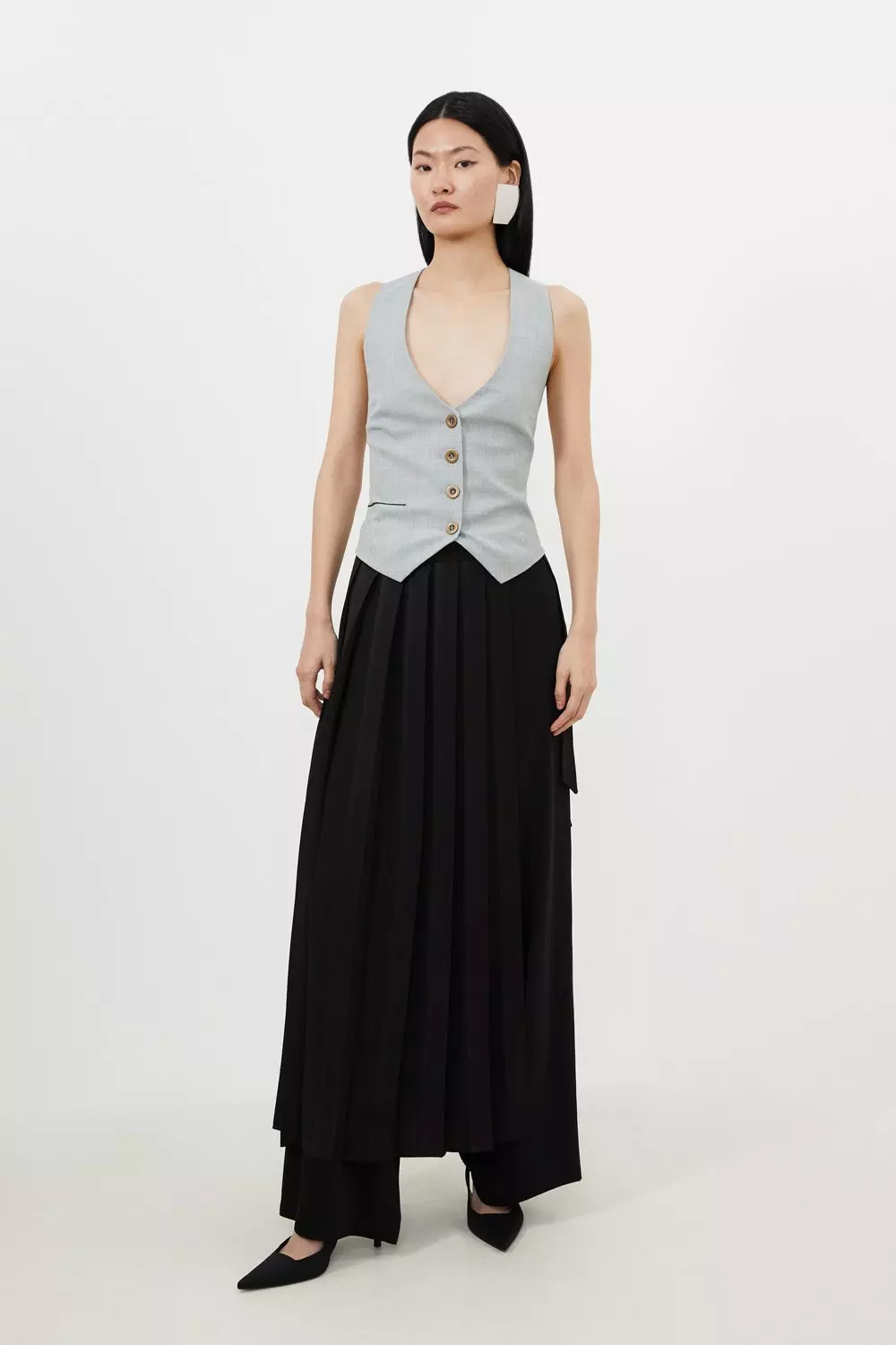 Karen millen on sale pleated maxi skirt