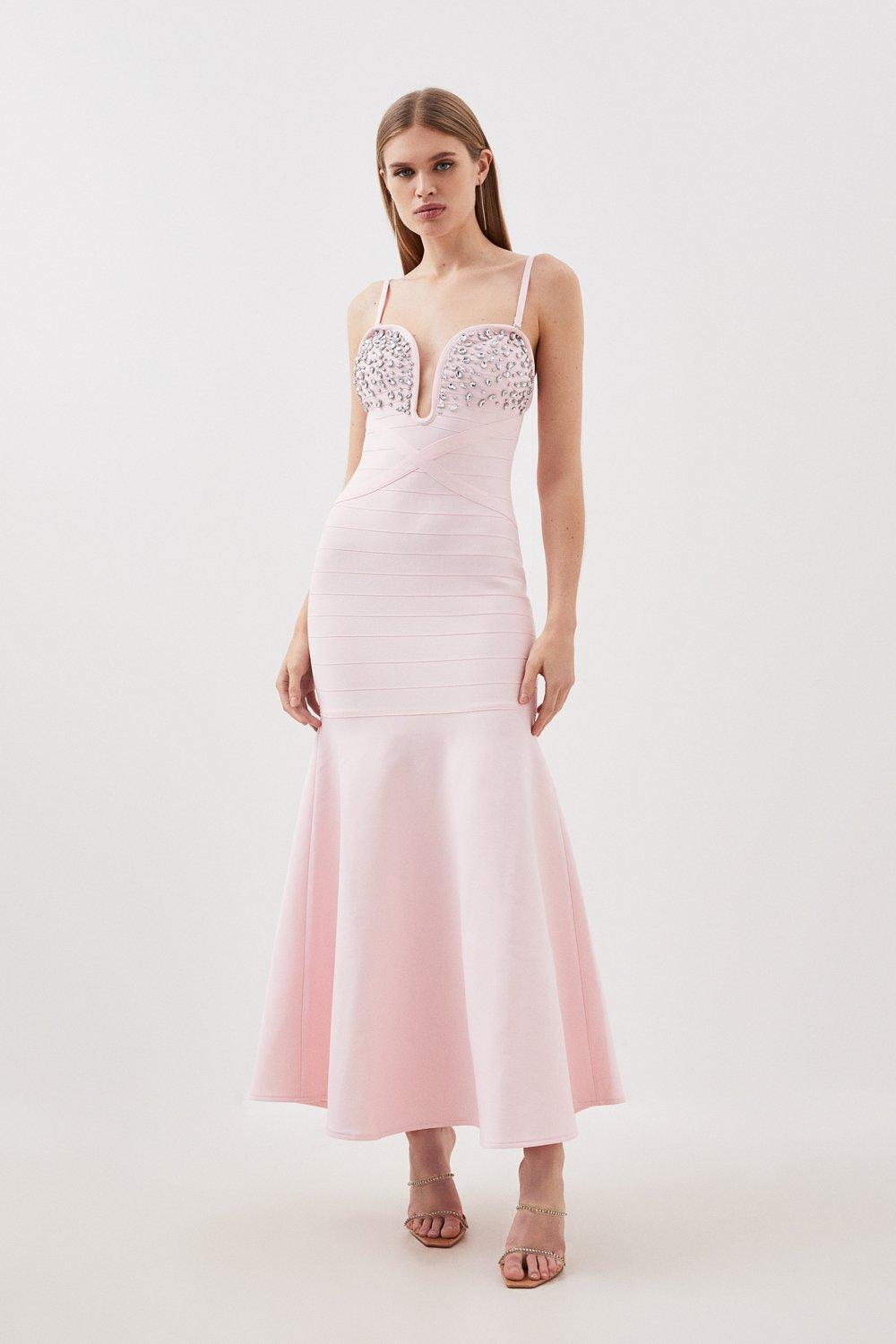 Light pink on sale wedding guest dress