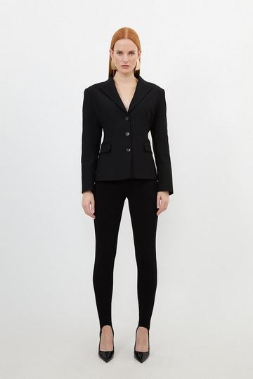 Compact Stretched Tailored Darted Blazer black