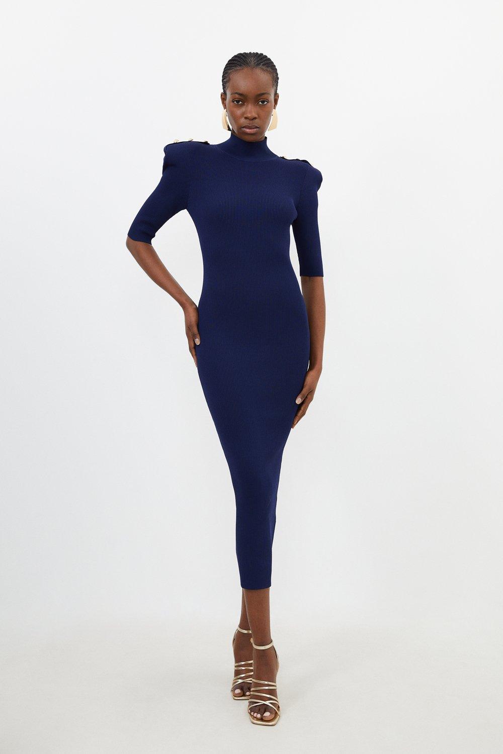 Long sleeve hotsell blue dress