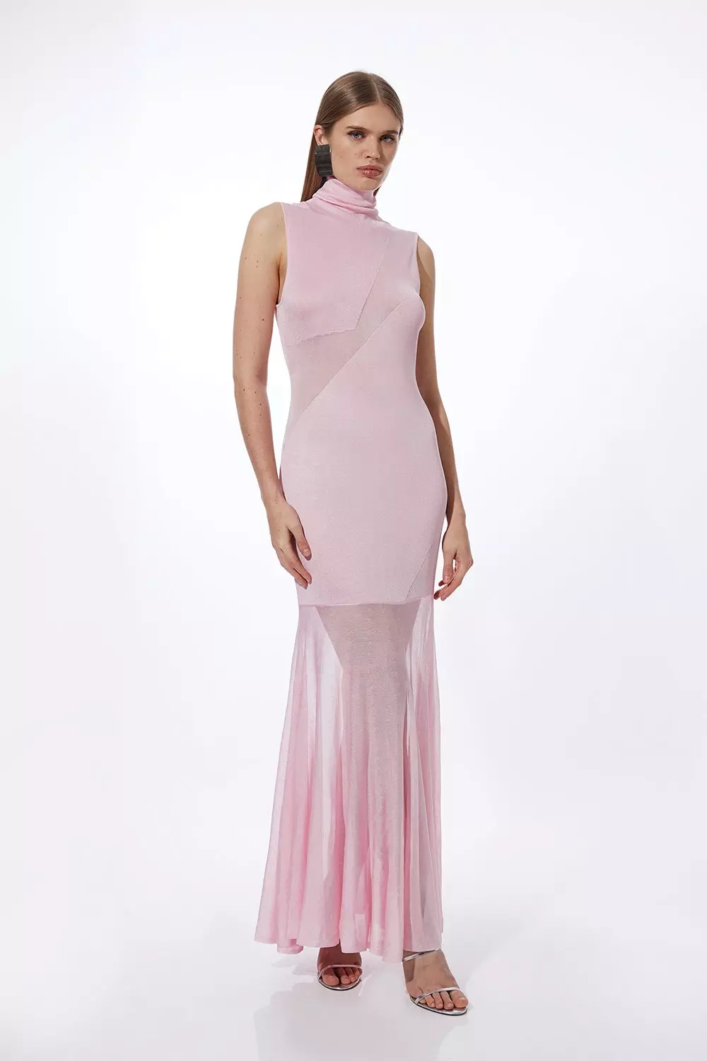 Missguided pink outlet maxi dress