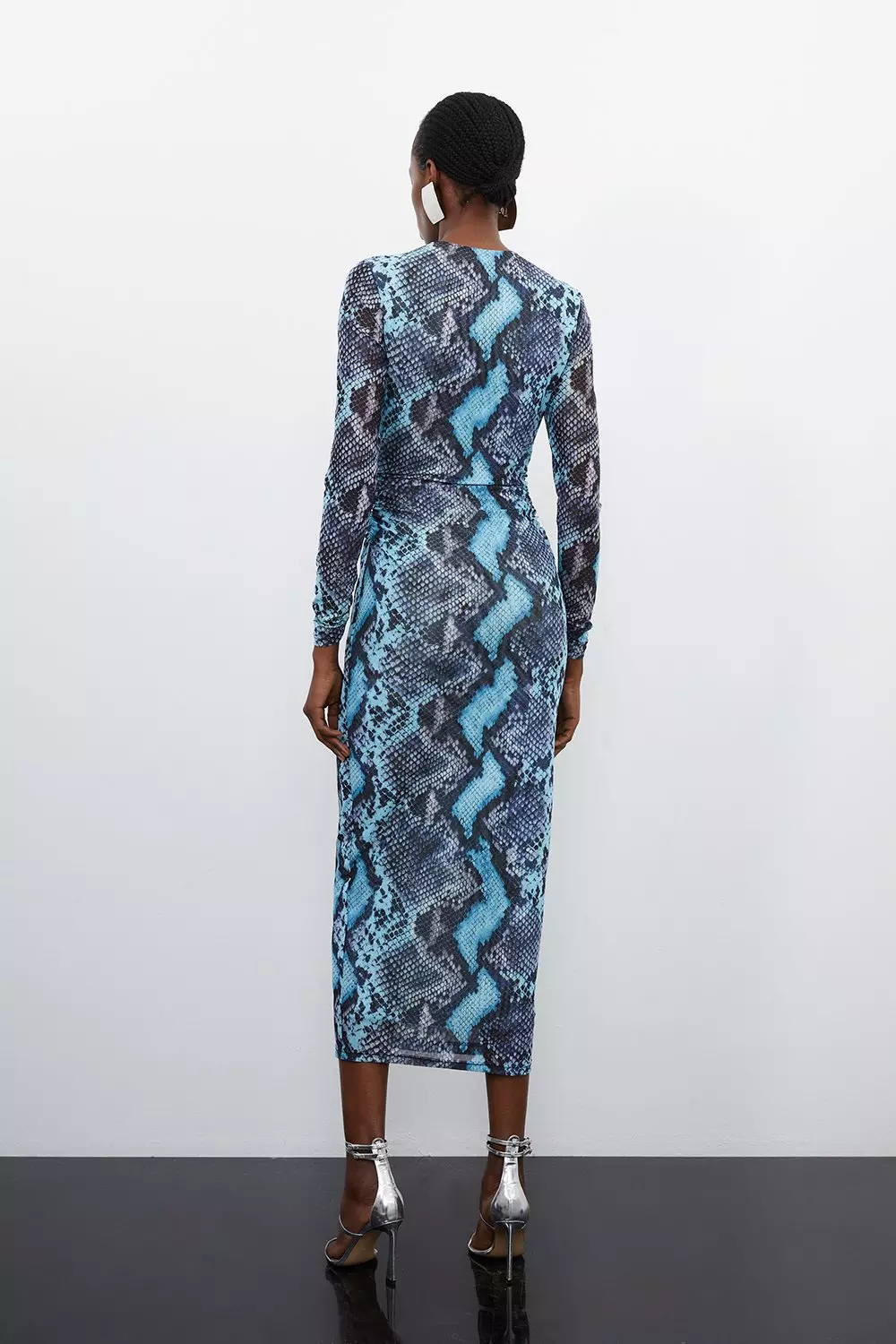 Zara blue snake print cheap dress