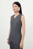 Grey Marl Woven Wool Mix Vest