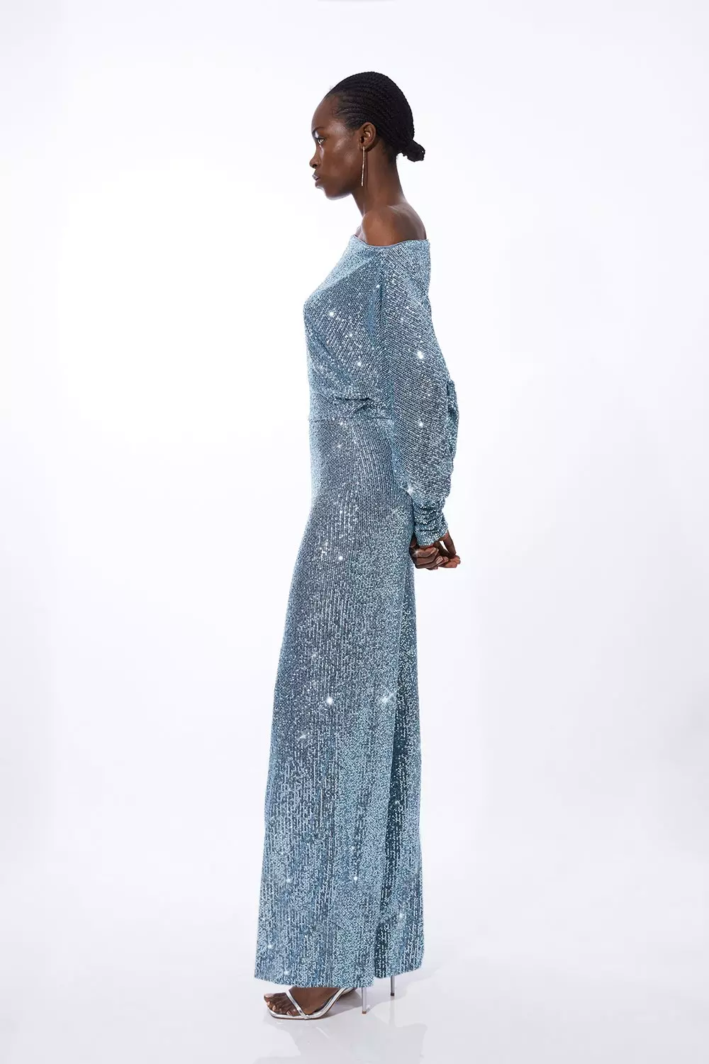 Tall Stretch Jersey Sequin Wide Leg Jumpsuit