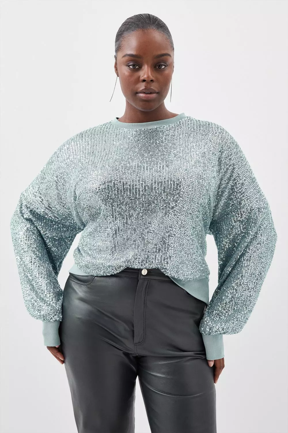 Plus size silver sweater sale