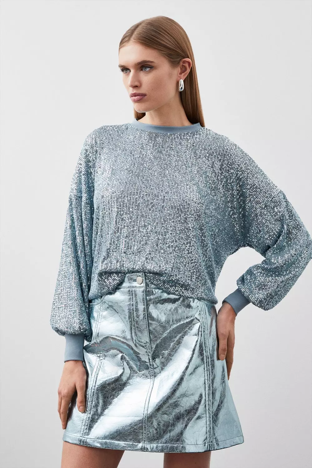 Zara grey 2024 sequin jumper