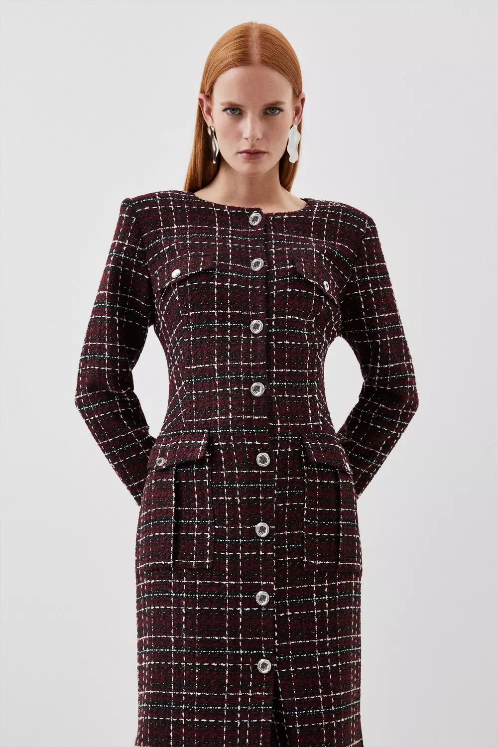 Karen millen outlet checked forever dress