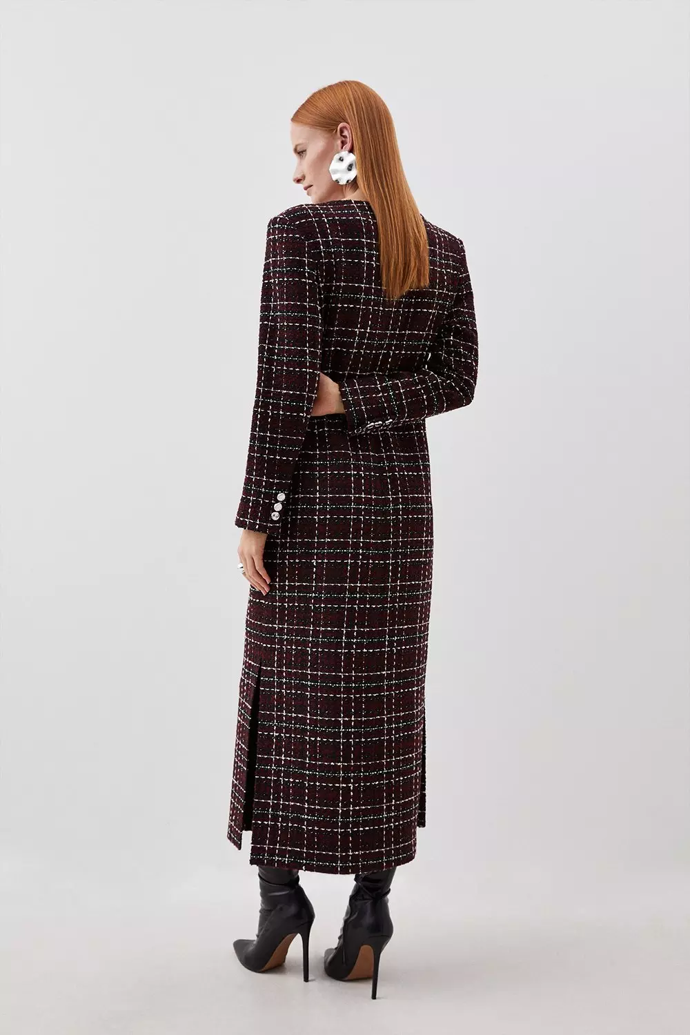 Winter Wool Boucle Maxi Dress / Winter Dress / Plus Size Dress