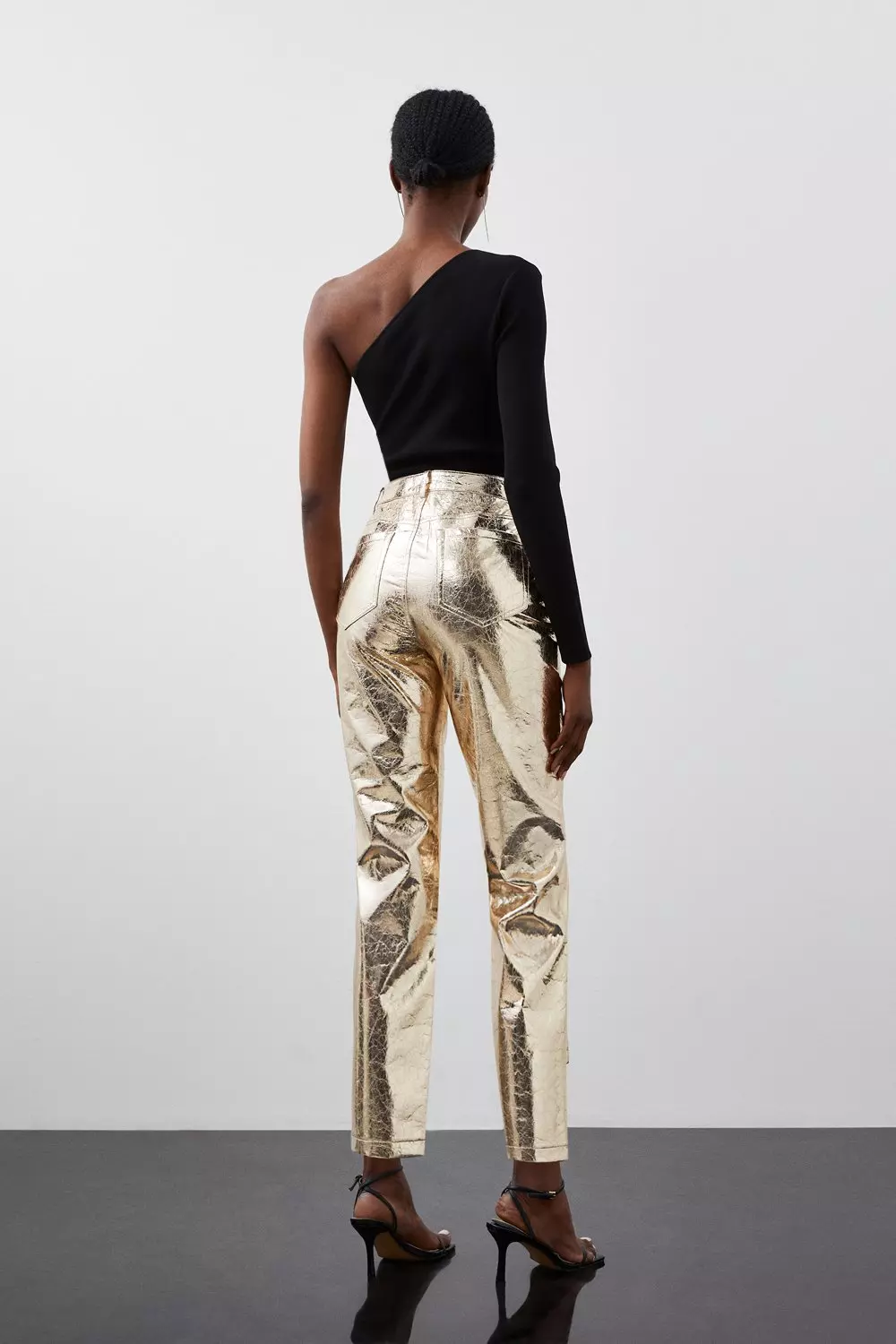 Metallic best sale pants zara