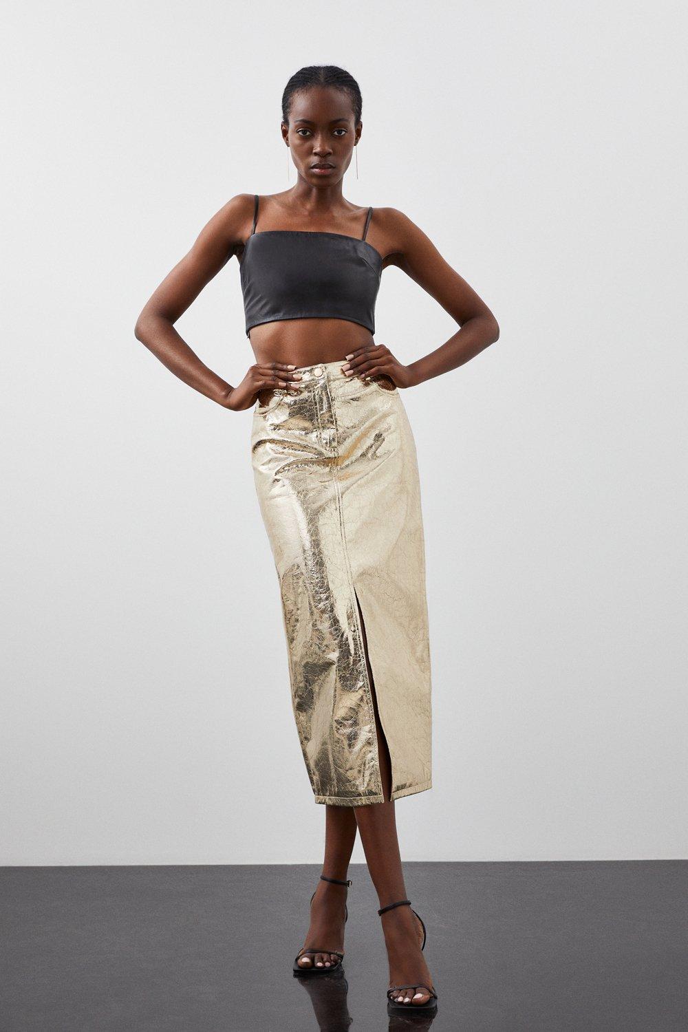 Gold skirt outlet and top