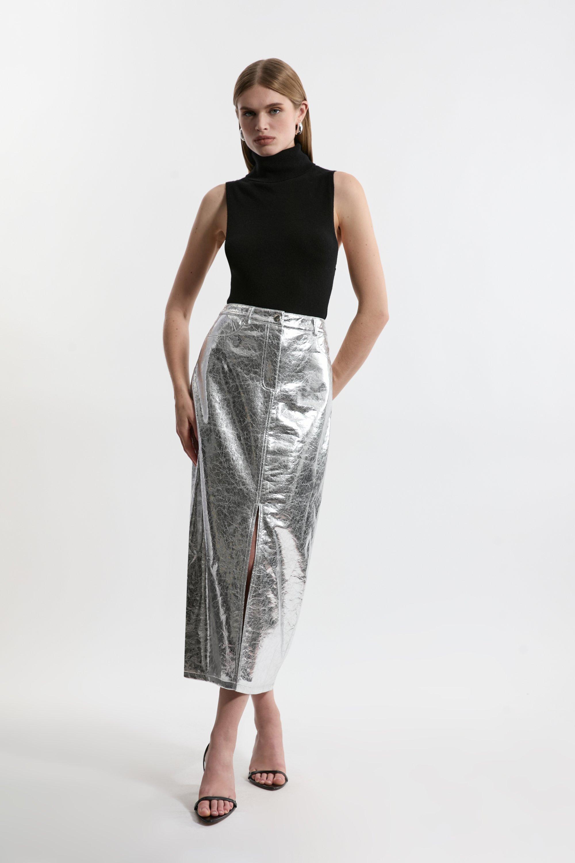 Metallic skirt cheap uk