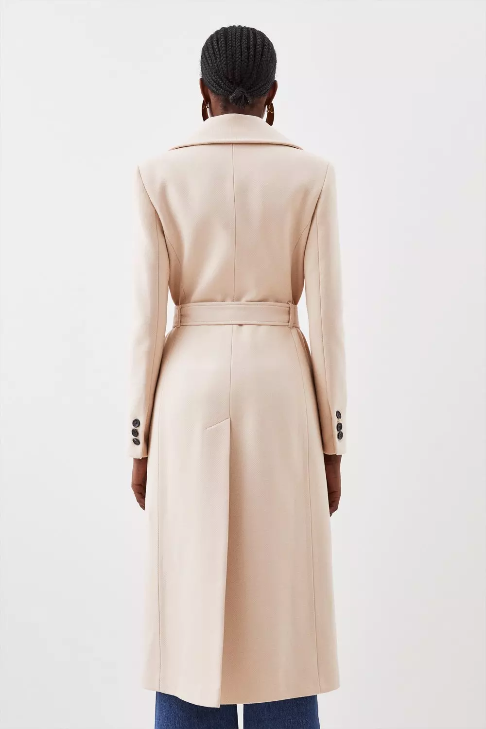 Tailored Self Belt Detail Midaxi Coat