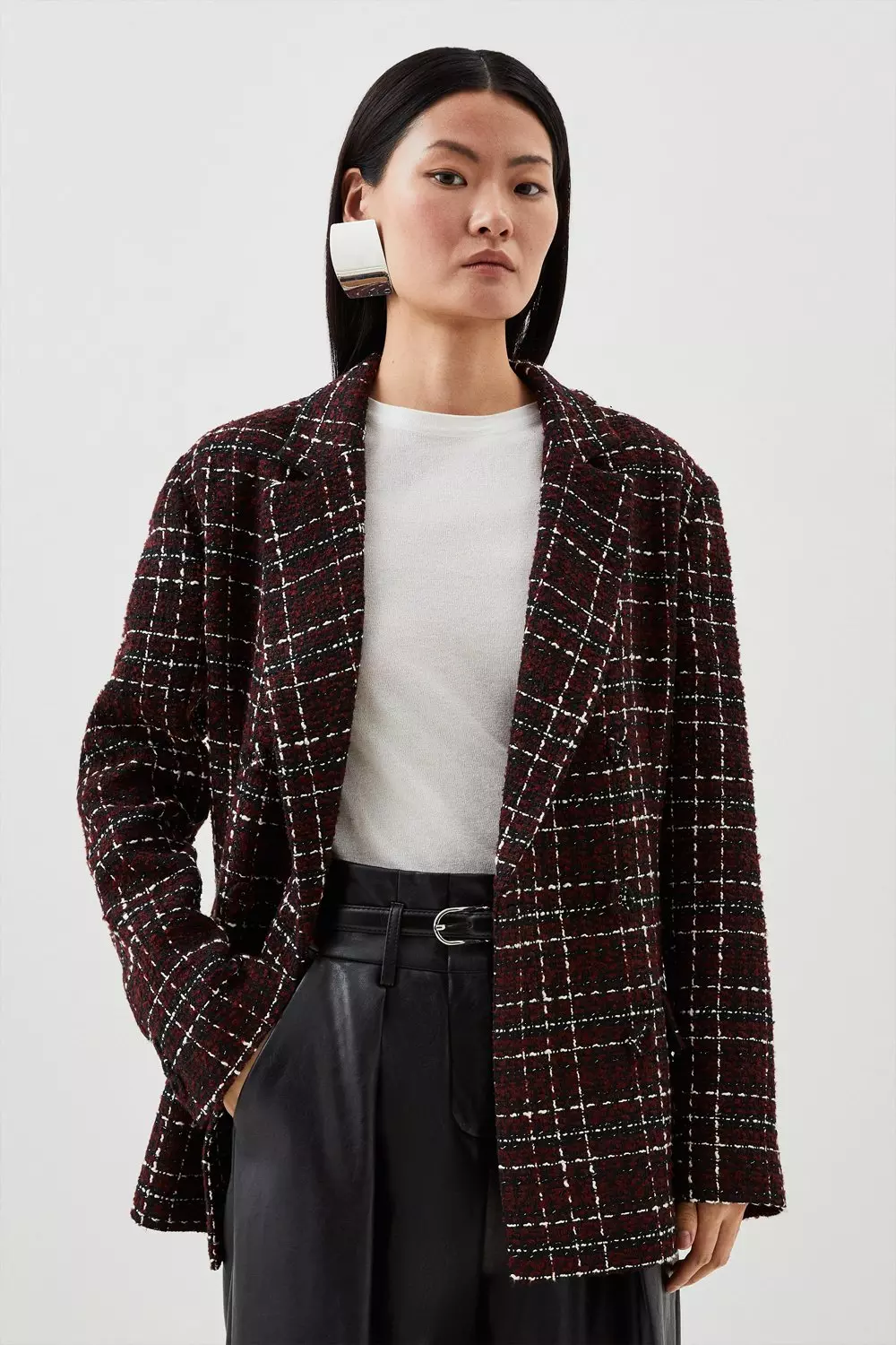 Double breasted check on sale jacket