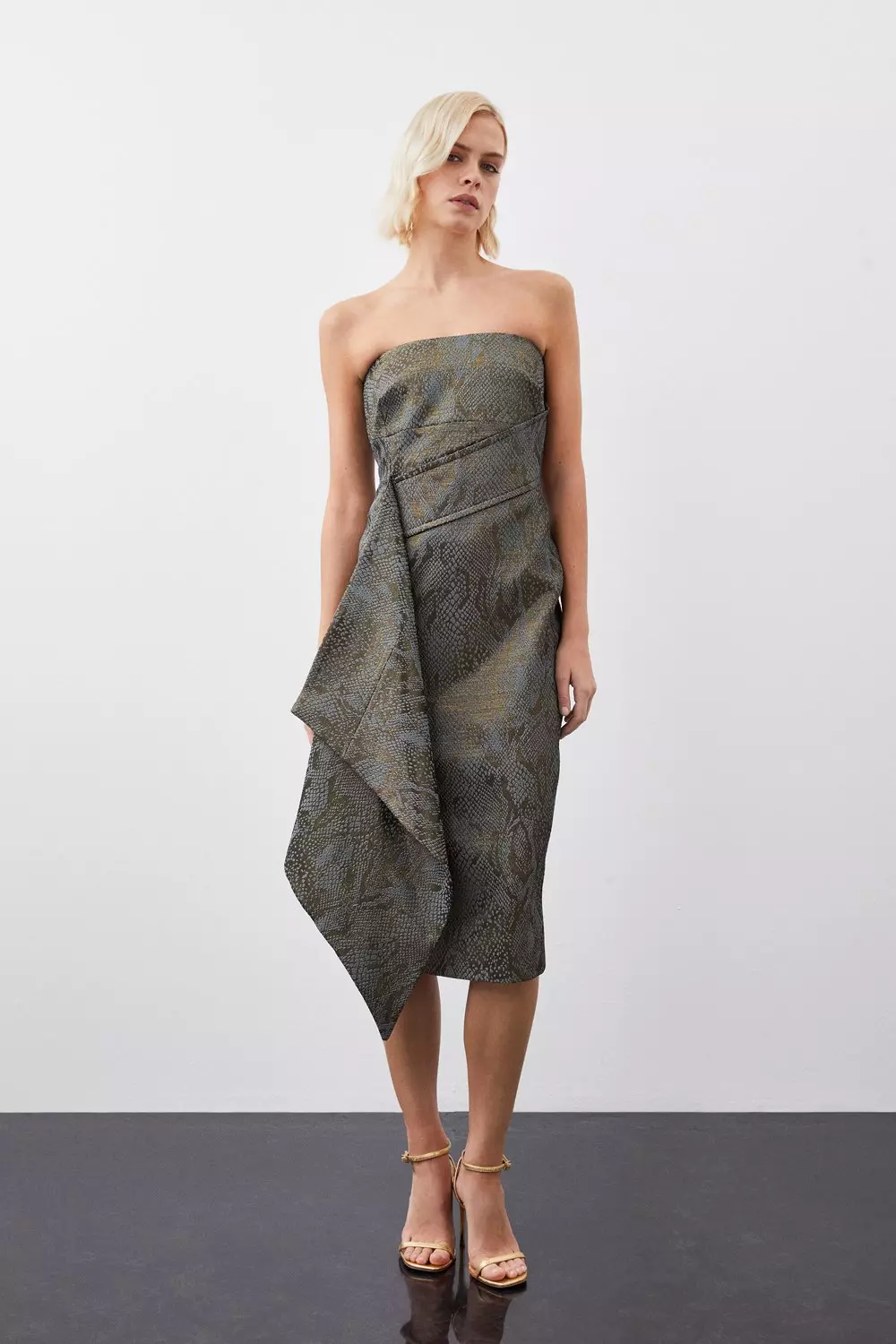 Snake jacquard midi on sale dress