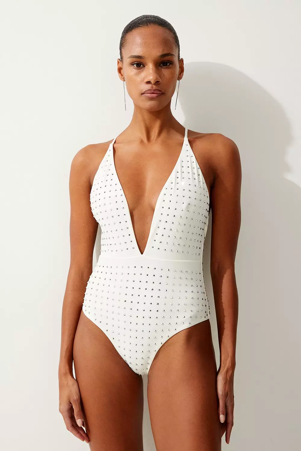 Basic One piece Pale Beige Swimwear