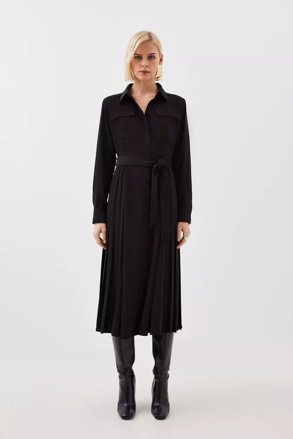 Karen millen hotsell pleated shirt dress