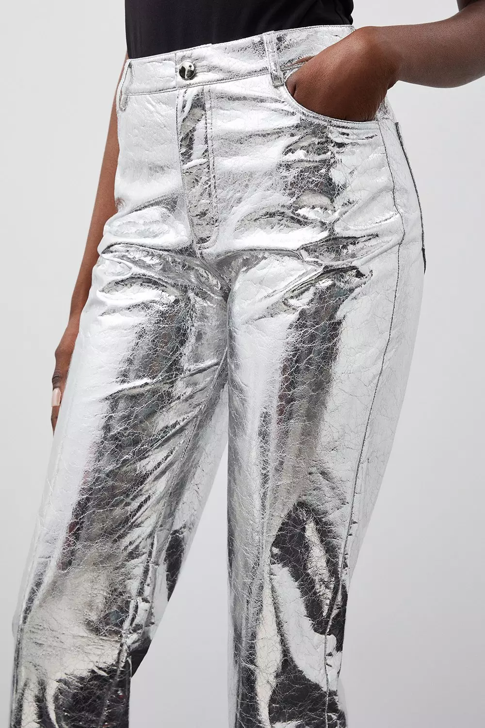 Topshop best sale silver trousers