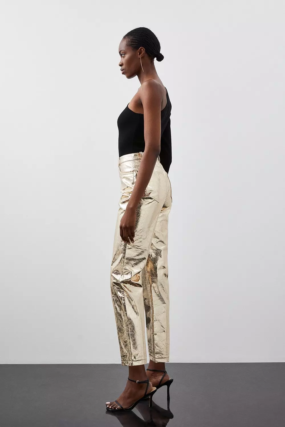 Gold trousers zara online