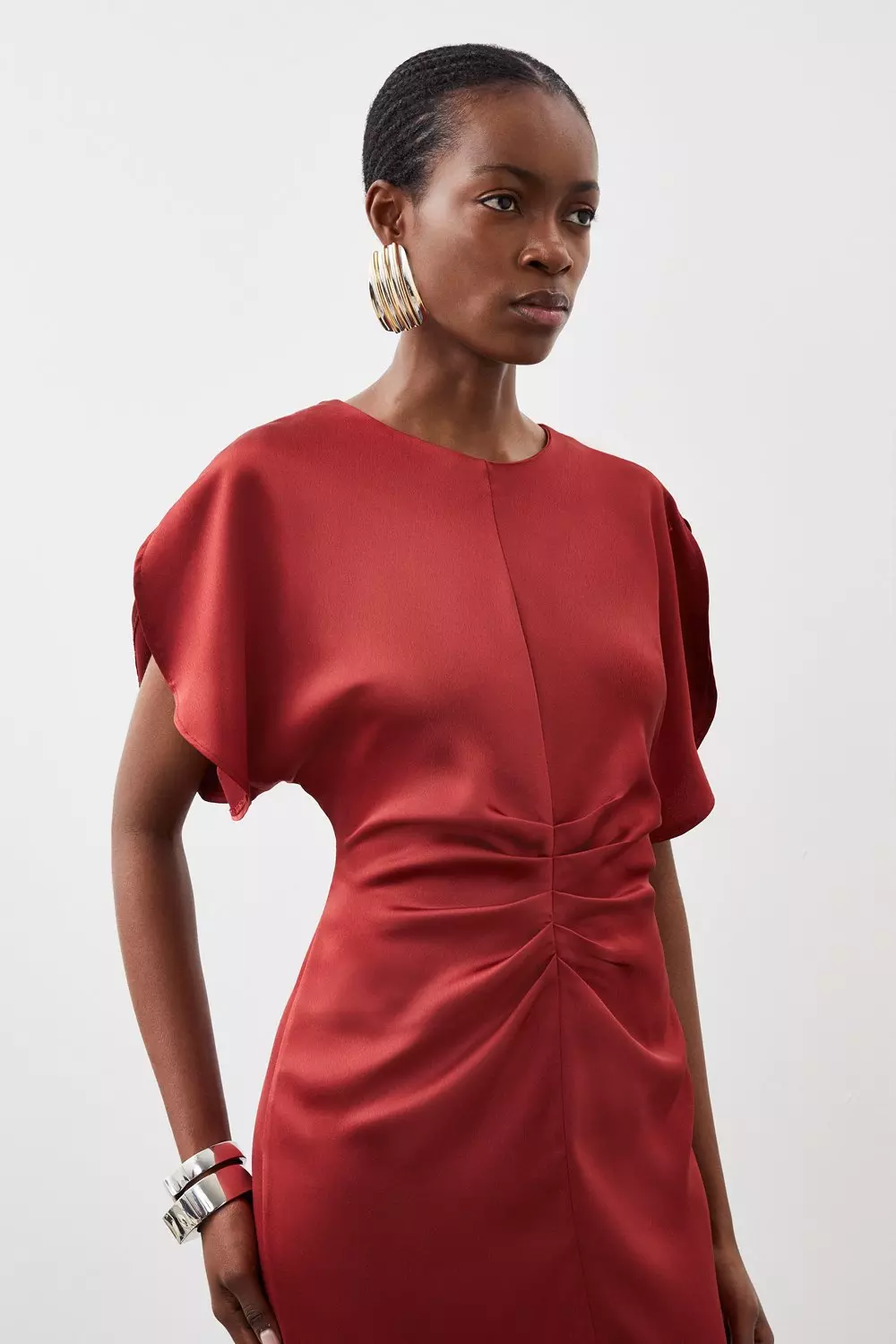 Ruched front 2025 and back dress