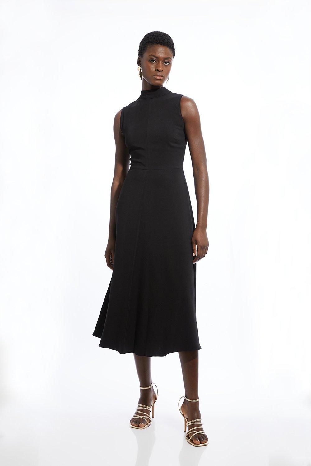 Petite black hotsell midi dress