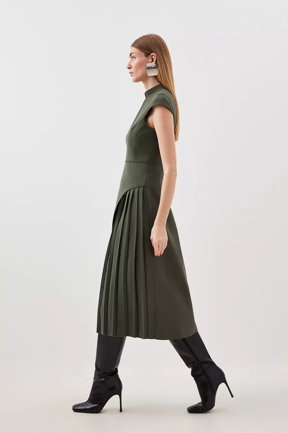 Karen millen pleated shop hem tailored dress