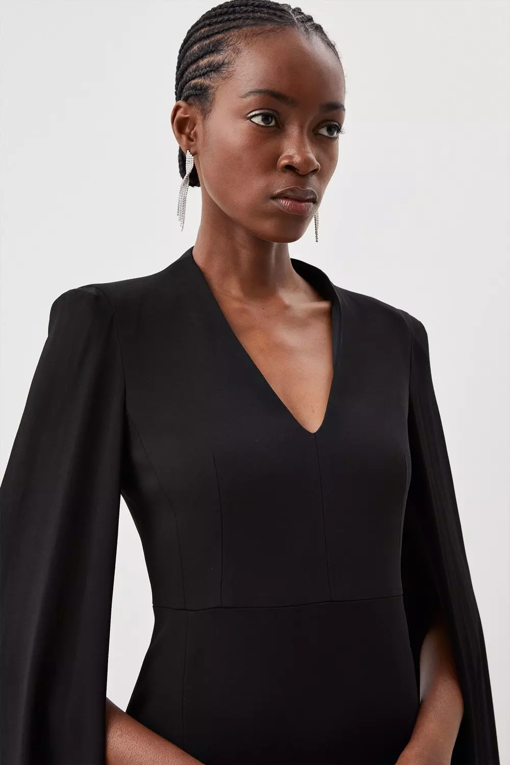 Black dress 2025 with cape sleeves