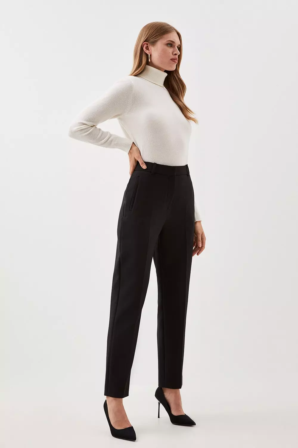 Petite Tailored Compact Stretch Slim Leg Tailored Trouser