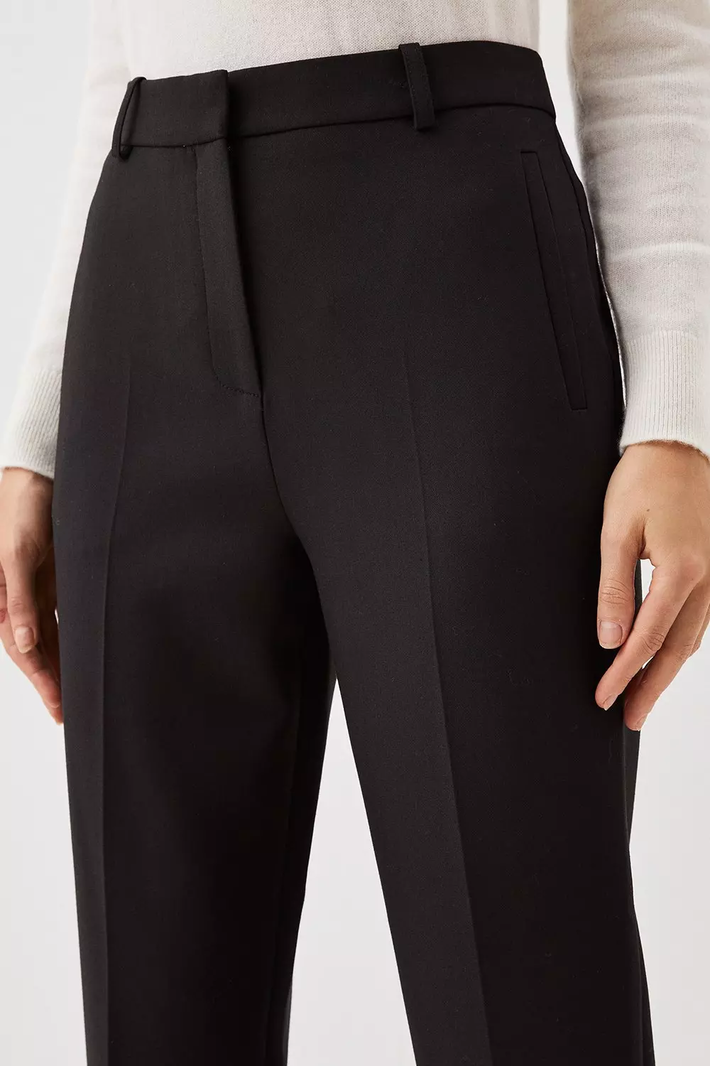 Compact Stretch Tailored Capri Pants | Karen Millen