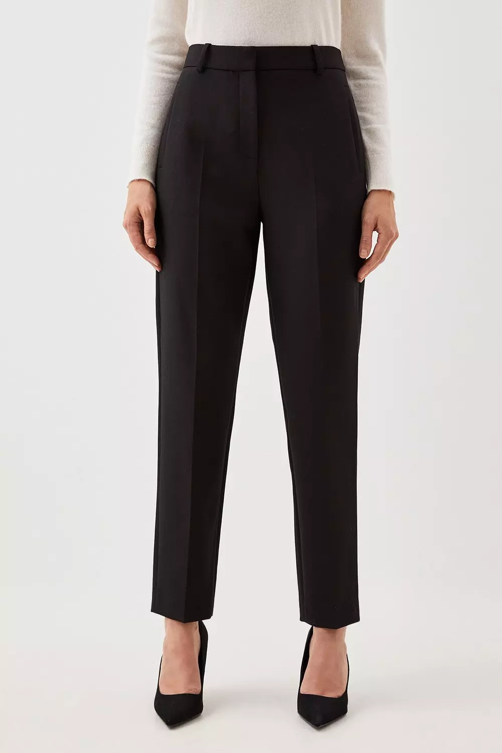 Petite Tailored Compact Stretch Slim Leg Dress Pants