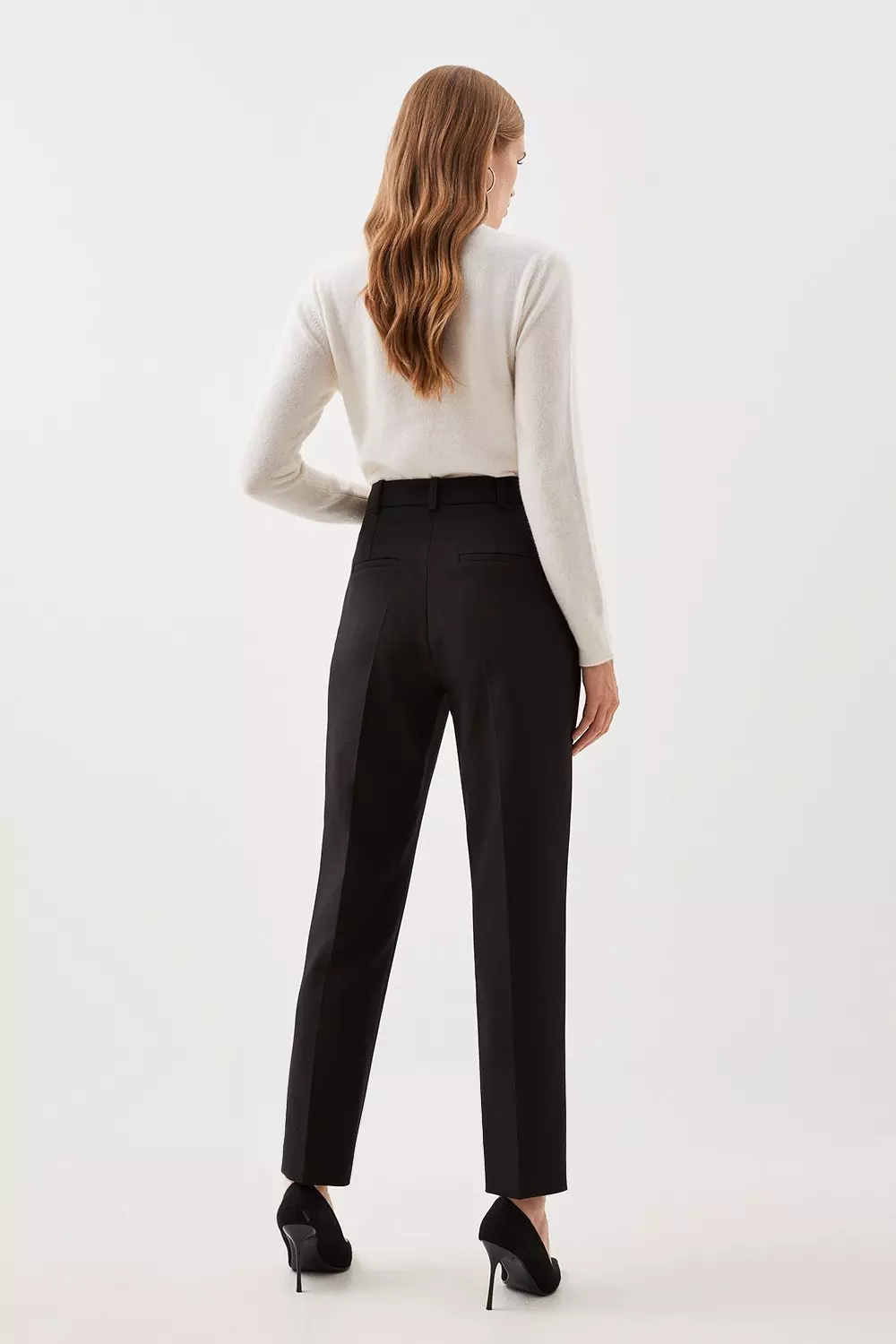 Black slim leg tailored hot sale trousers