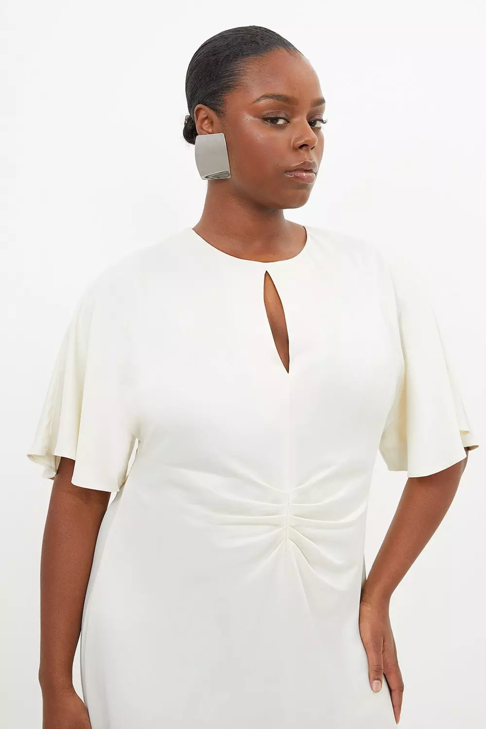 White satin dress outlet plus size