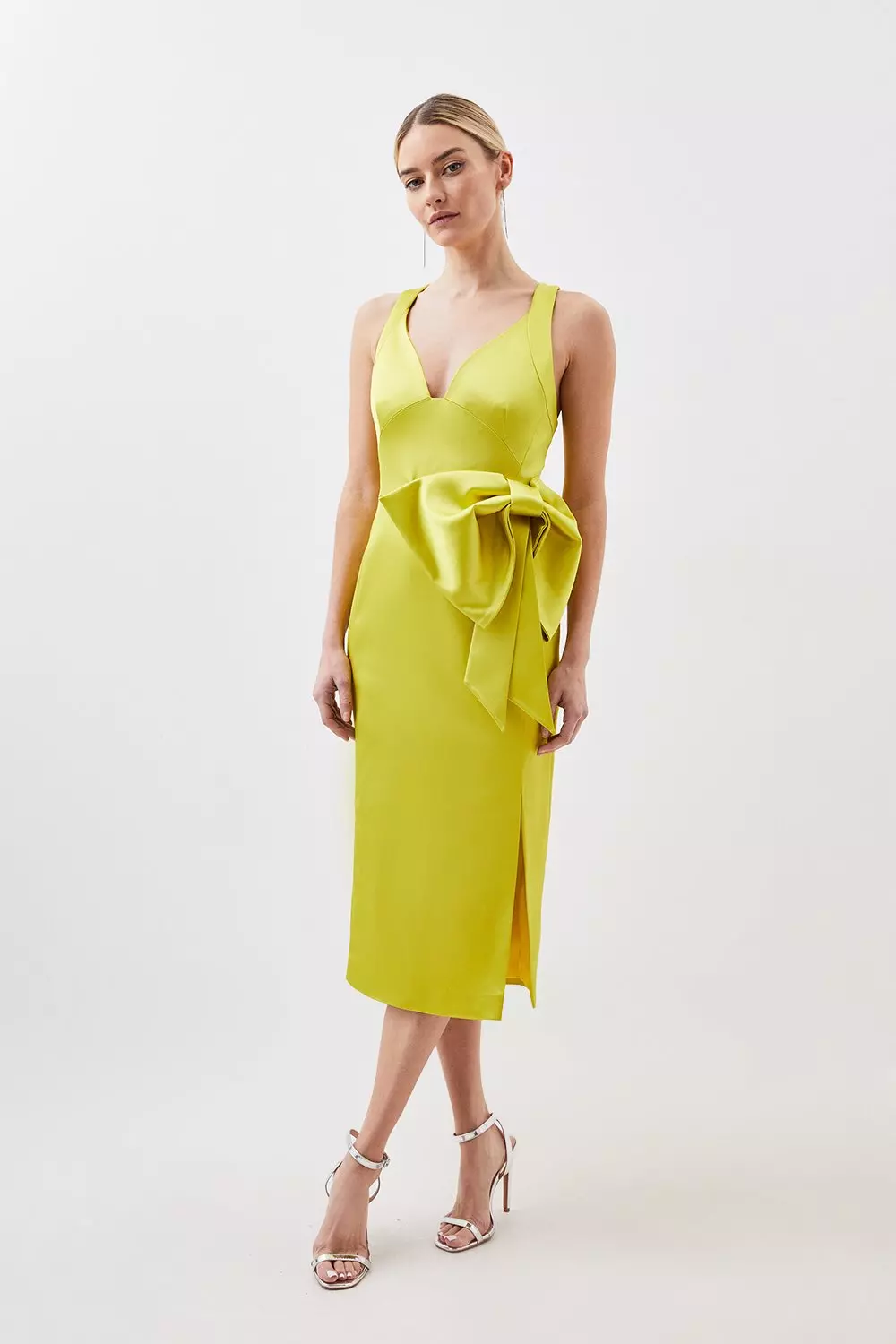 Karen millen bow hot sale front midi dress