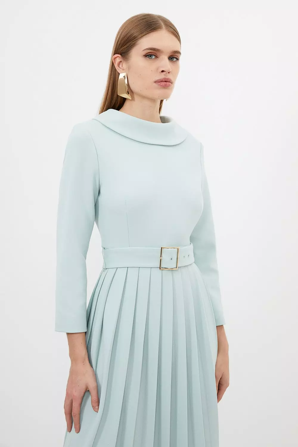 Petite midi sale pleated dress