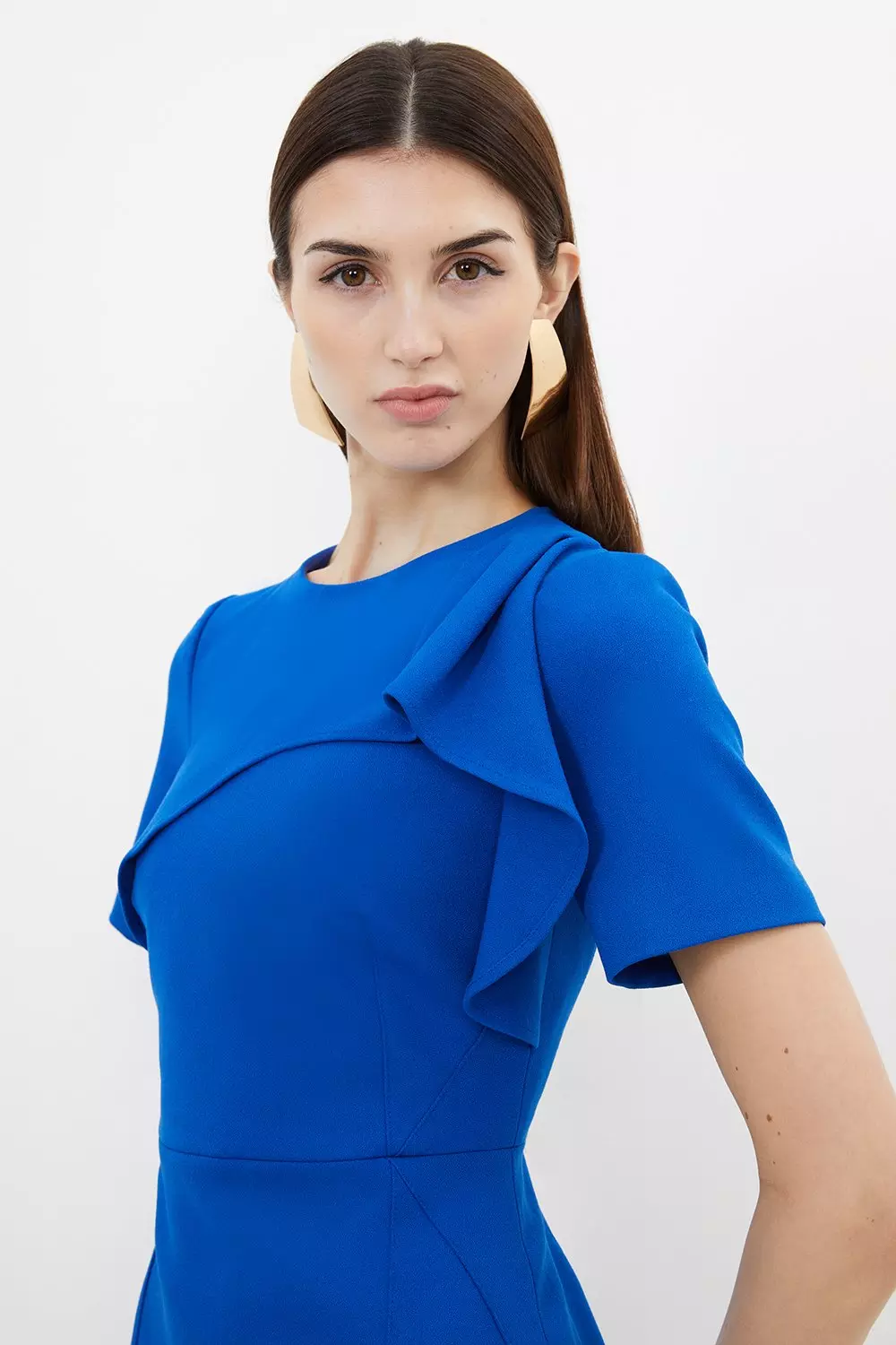 Karen millen clearance blue ruffle dress