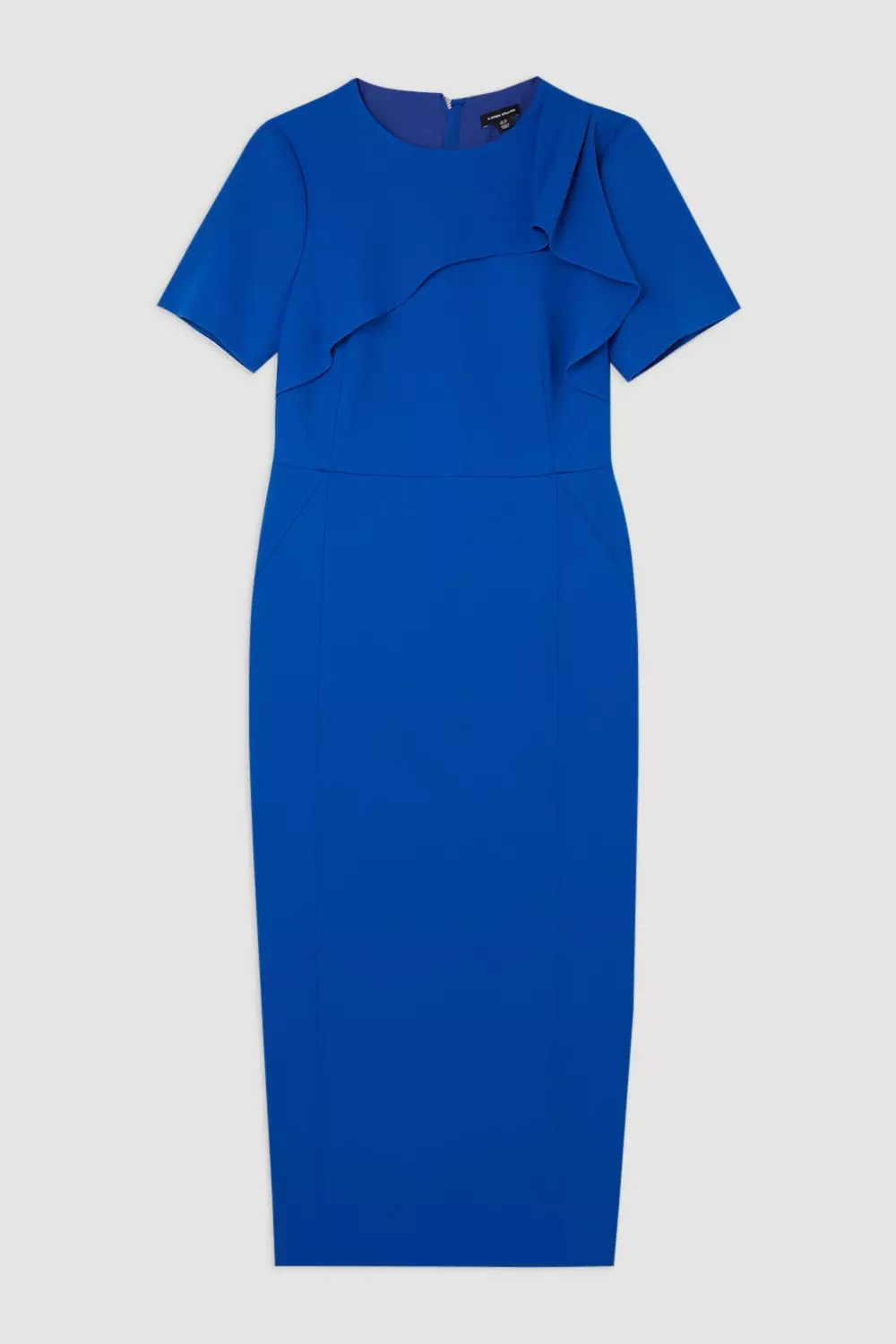 Karen millen blue deals ruffle detail dress