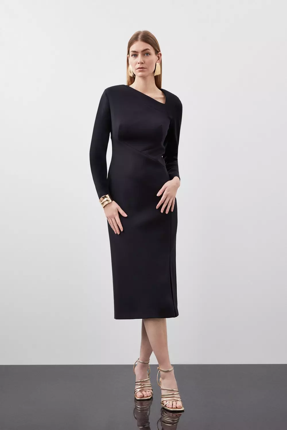 Long best sale scuba dress