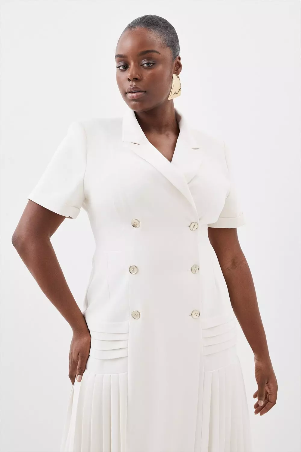 White blazer dress outlet plus size