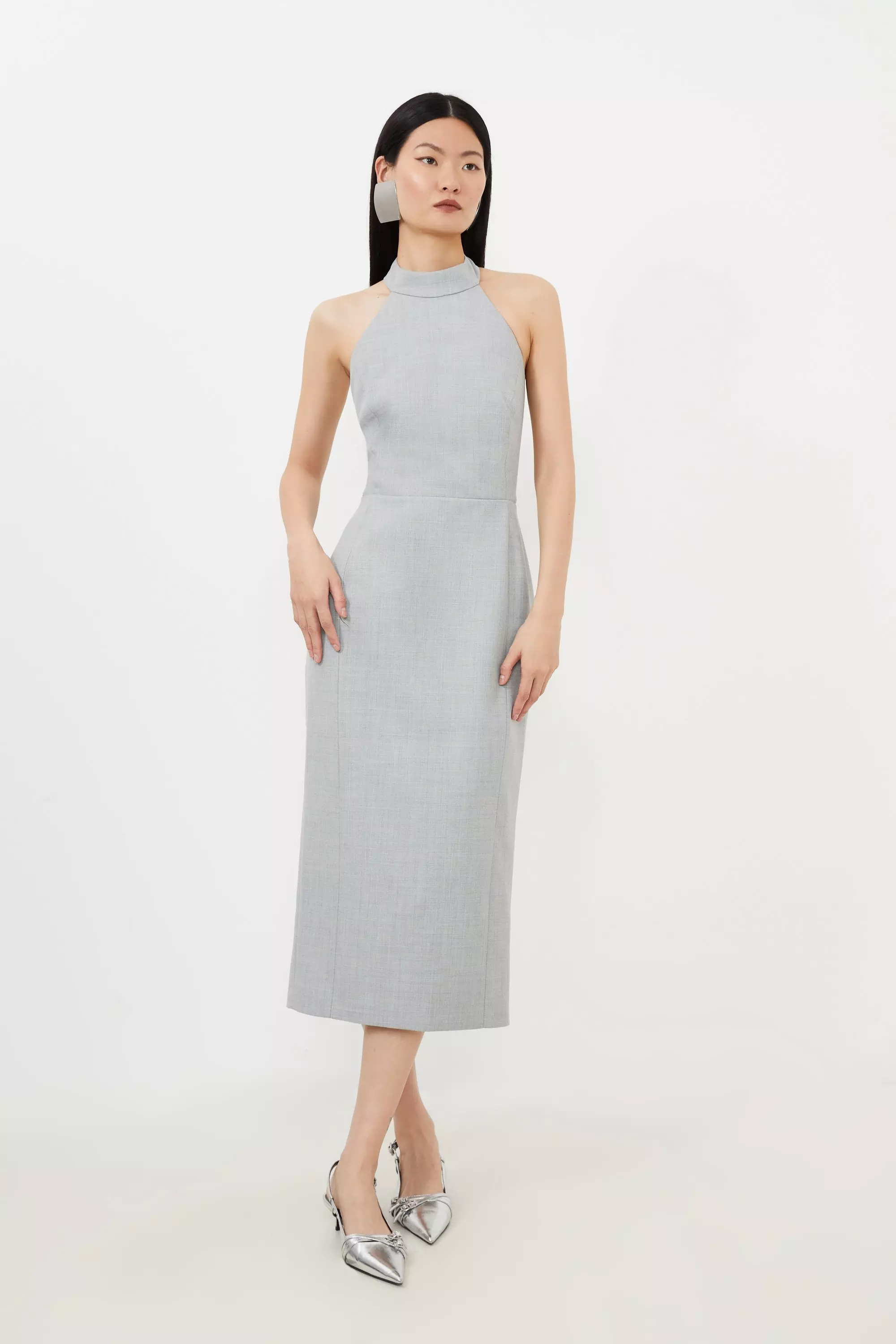 Grey petite dress sale