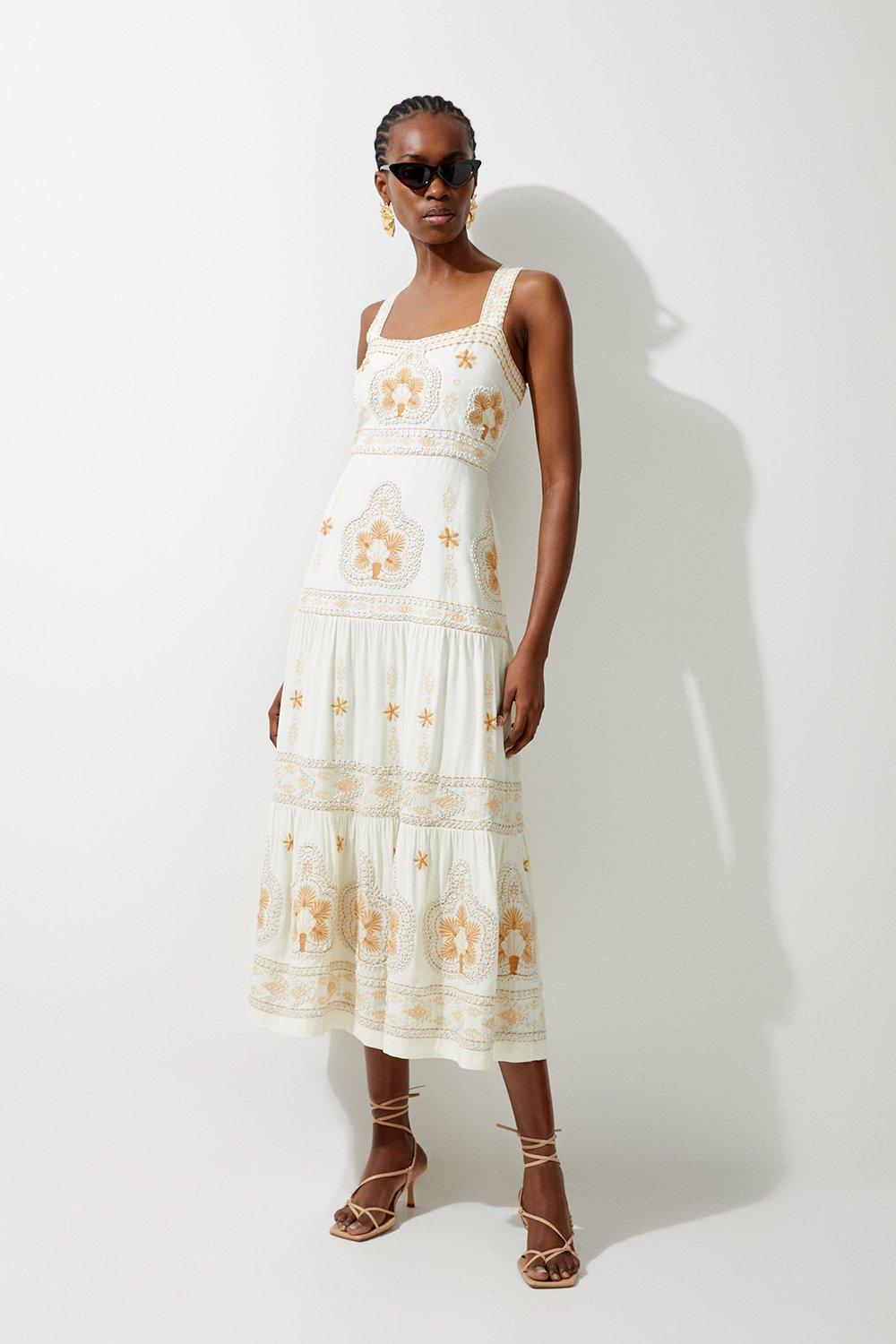 Ivory Boho Chic Maxi Dresses