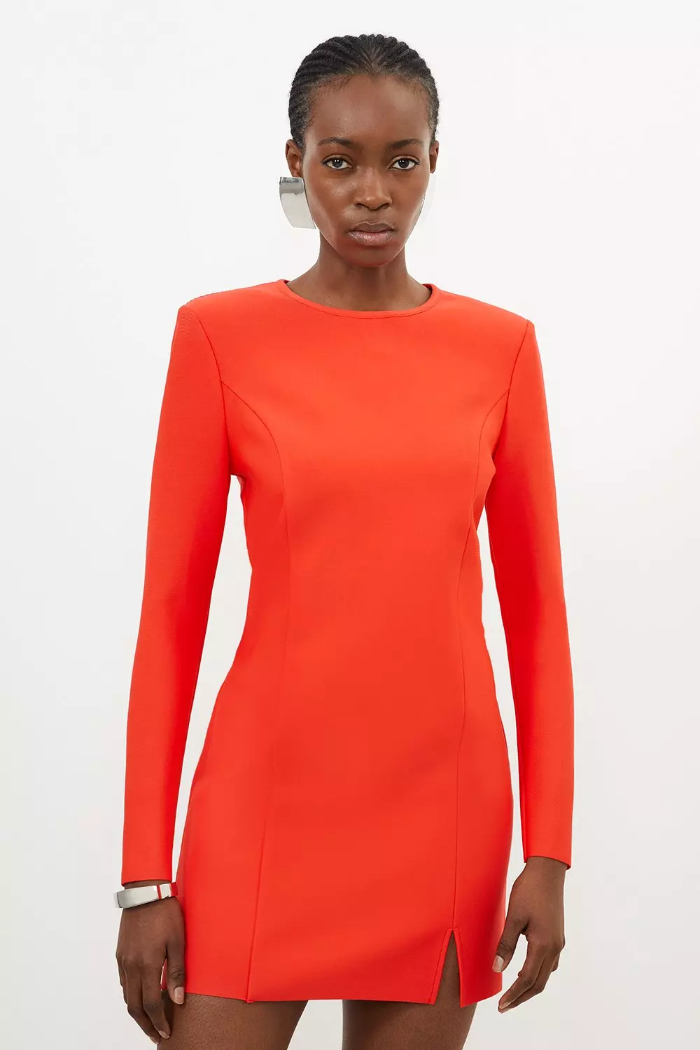 Relaxed Structured Knit Bandage Mini Dress | Karen Millen