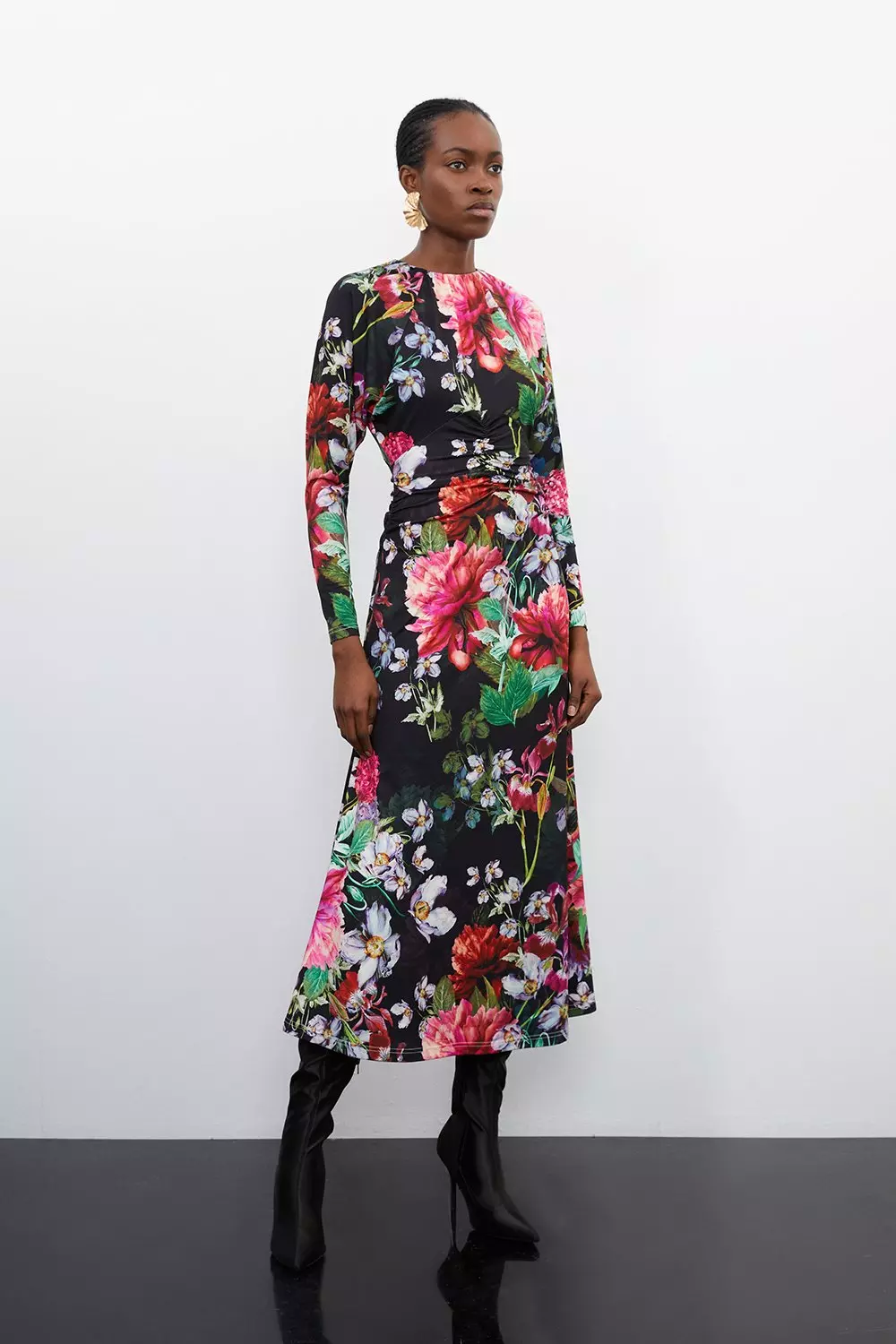 Floral best sale jersey dress