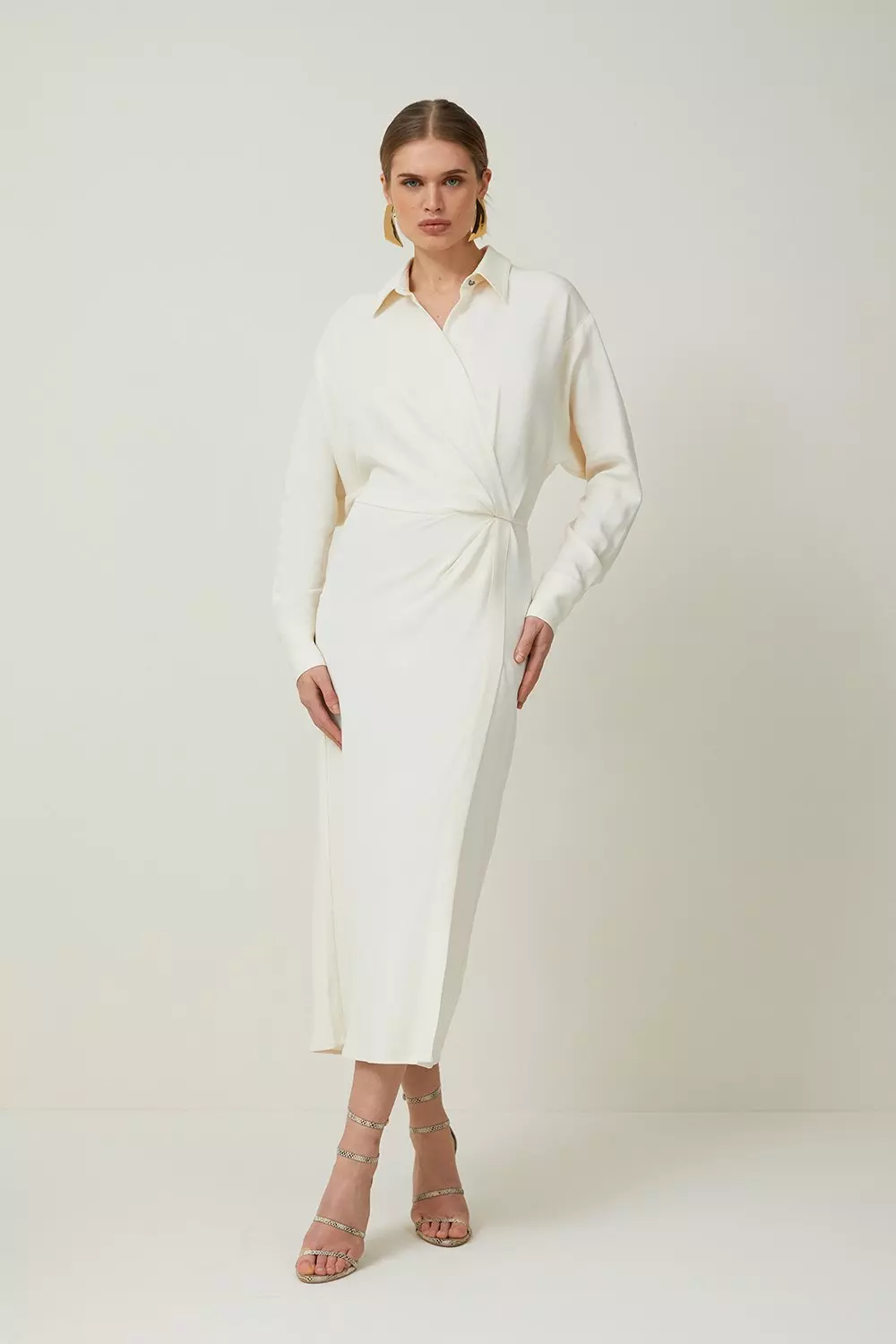 Midi shirt hotsell dress with sleeves