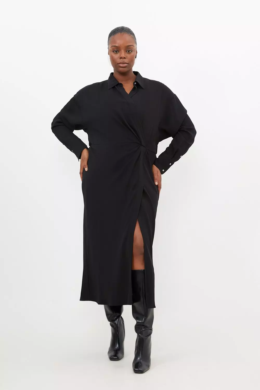 Midi shirt shop dress long sleeve