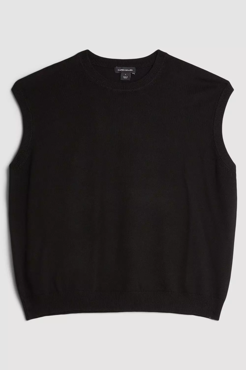 Sleeveless sweater in viscose blend - Black