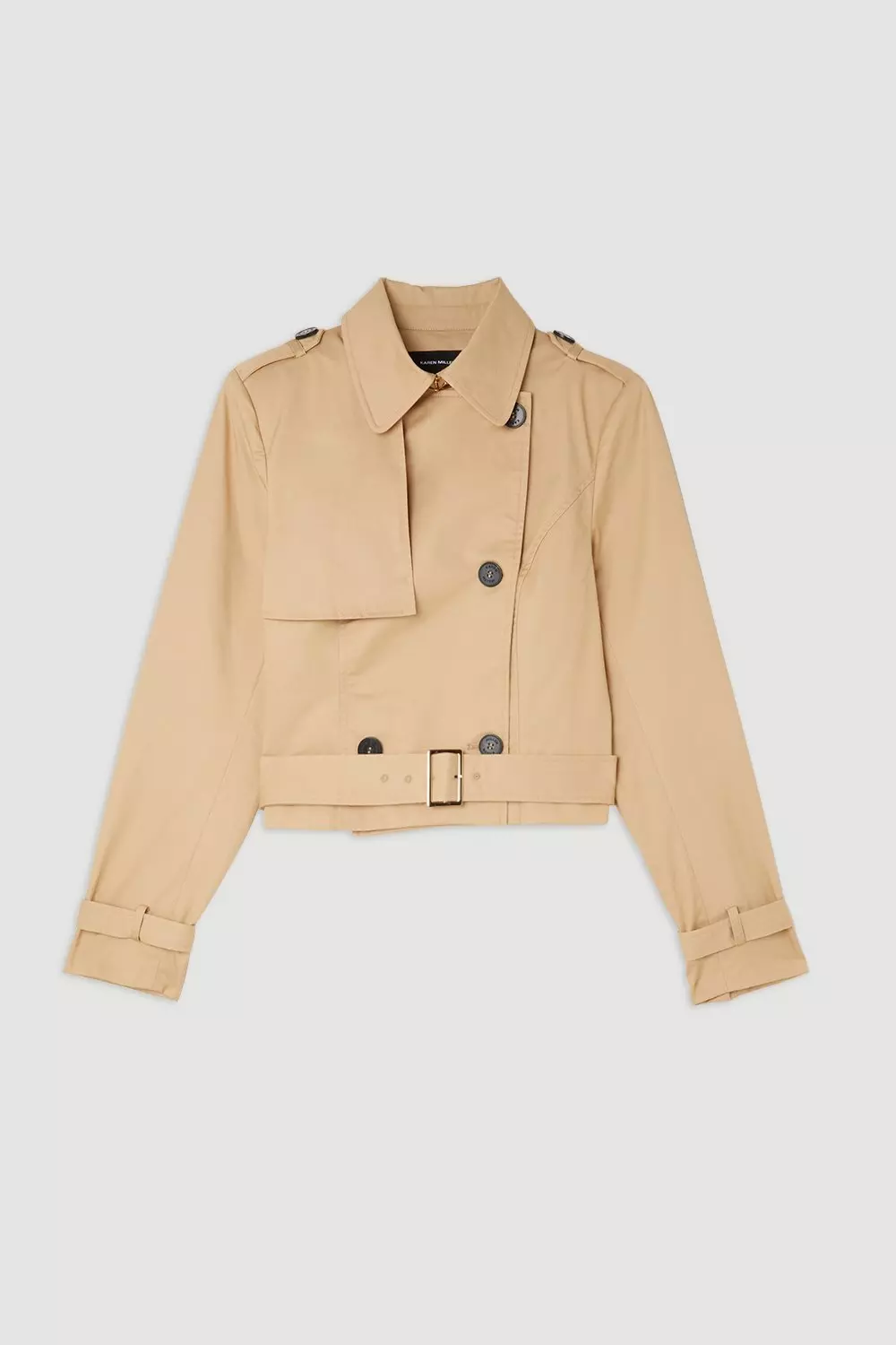 Crop Classic Belted Tailored Trench Coat