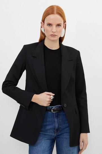Tailored Premium Twill Single Breasted Blazer black