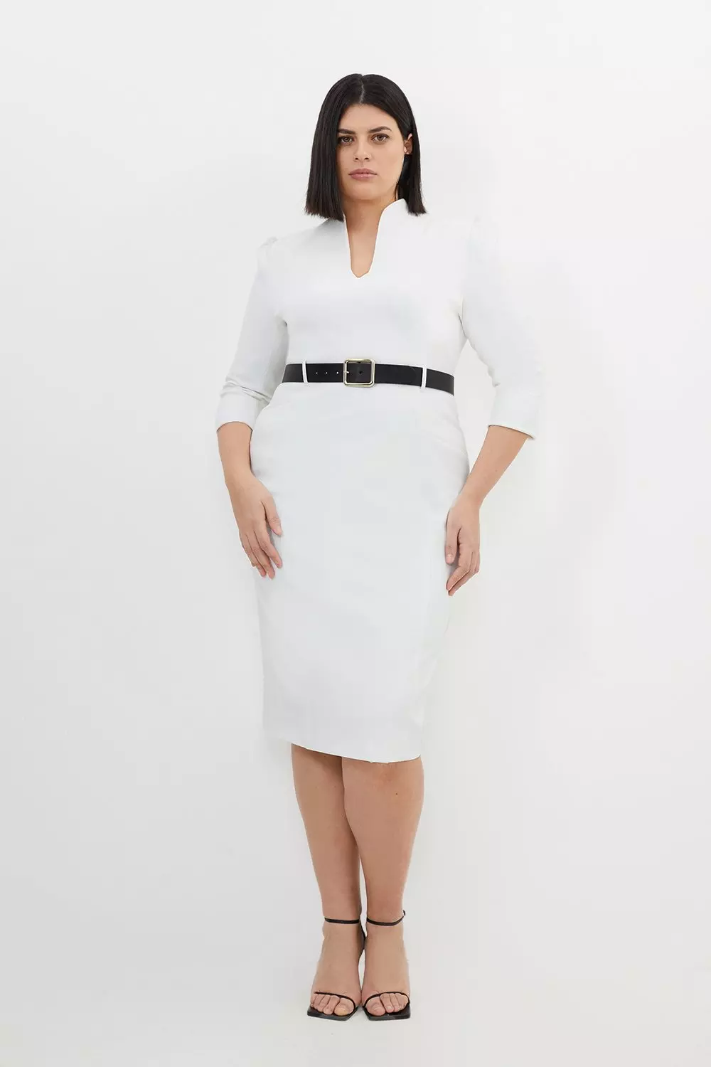 Plus size sale white pencil dress