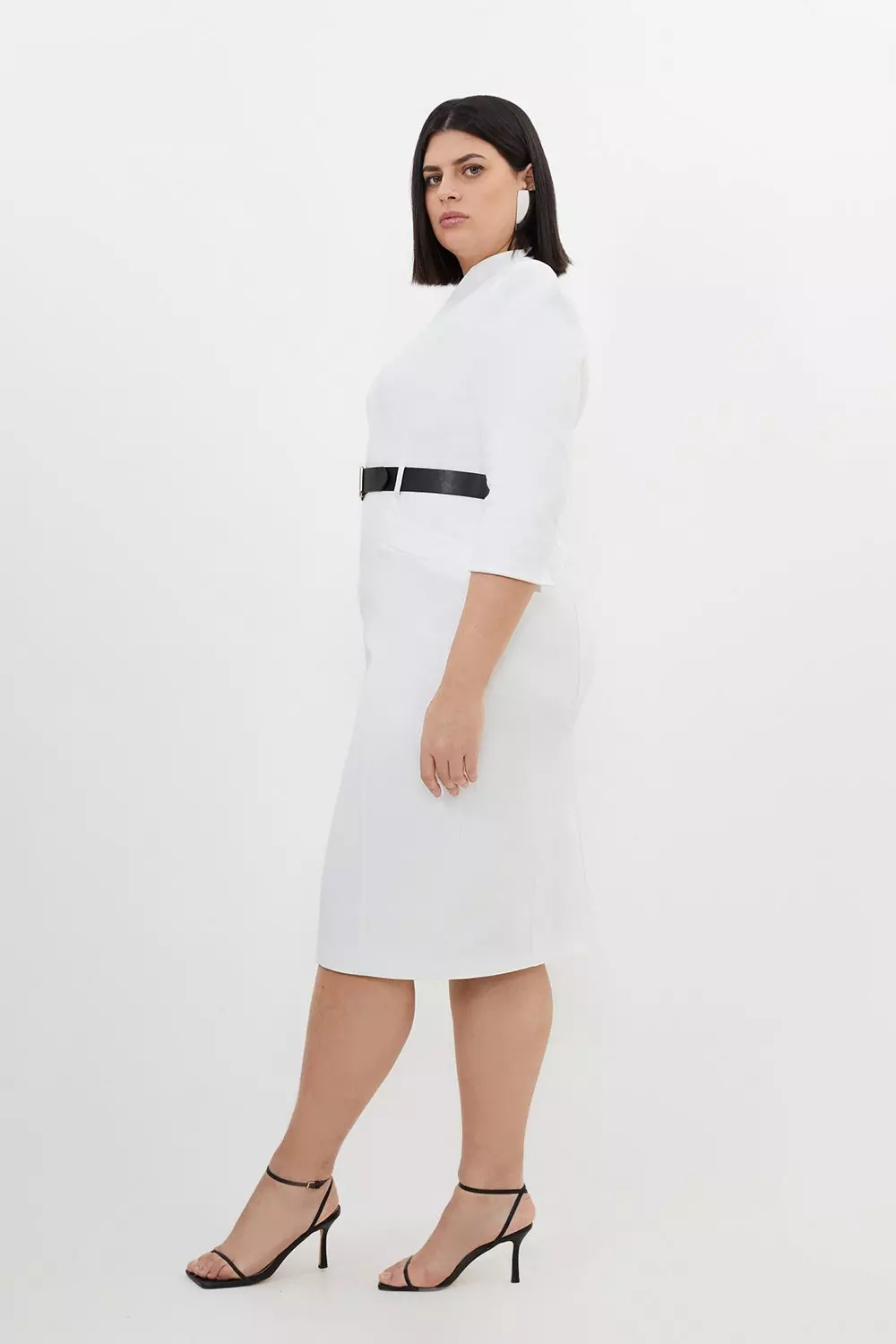 Plus size best sale white pencil dress